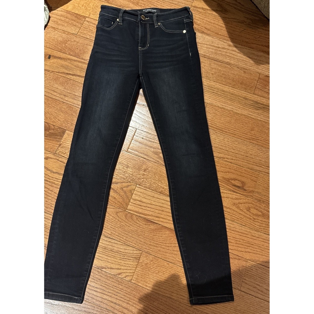Liverpool Womens The High Rise Ankle Jeans Size 0 / 25 Stretch Dark Denim